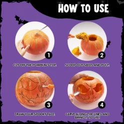 Joyfy 12 Pcs Halloween Pumpkin Carving Kit With Handbag, 12 Stainless Steel Double-sided Sculpting Tools For DIY Kids Party Decor Craft Supplies -Halloween Costume Store GUEST 01bd5b39 8043 4cf8 8b3c 796059735109