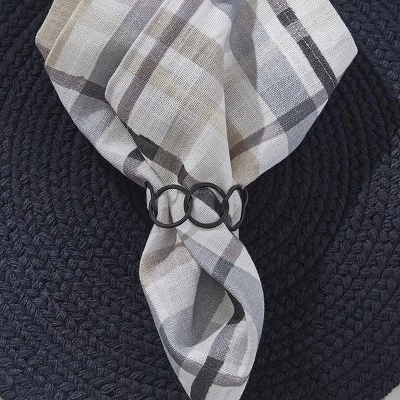 Split P Circles Links Black Napkin Ring Set Of 4 1 Split P Circles Links Black Napkin Ring Set Of 4