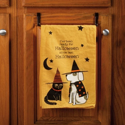 Primitives By Kathy Ready For Halloween Kitchen Towel - 28" X 28" 1 Primitives By Kathy Ready For Halloween Kitchen Towel - 28" X 28"