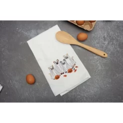 C&F Home Ghost Costume Cats Halloween 100% Cotton Waffle Weave Kitchen Dishtowel