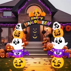 Joyfy 8 FT Halloween Inflatables Outdoor Decoration, Inflatable Pumpkin Archway With Build-in LEDs For Halloween Indoor Outdoor Yard Lawn Decoration -Halloween Costume Store GUEST 0851ce89 1bd1 414c a0e0 41ad67d87c99
