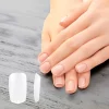 Unique Bargains Women's Frosted Short Round Fake Nails Clear 1 Set