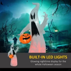 Syemin Decorative Holiday Scene Props Halloween Inflatable Outdoor Decoration Ghost With Pumpkin, Blow Up Yard Decor, White, 41.3"*25.5"*70.8" -Halloween Costume Store GUEST 09e979d2 a2fb 41e5 be24 5fd9771ea18c
