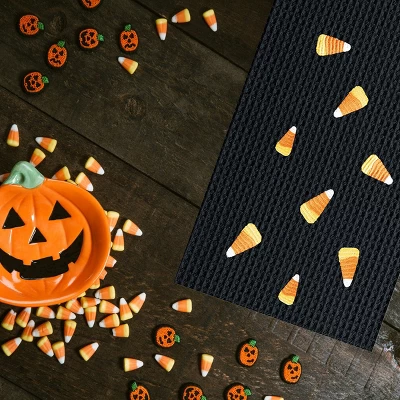 C&F Home Candy Corn Halloween Waffle Weave Embroidered Cotton Kitchen Towel 2 C&F Home Candy Corn Halloween Waffle Weave Embroidered Cotton Kitchen Towel - Image 2