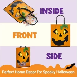 Joyfy Halloween Party Favors 3PCS Large See Through Tote Bags With Handles Trick Or Treat Bag Party Supplies For Candies Biscuits Cards 22.5" X 13.75" -Halloween Costume Store GUEST 0cbb9593 c91f 4218 8651 da590d72240d