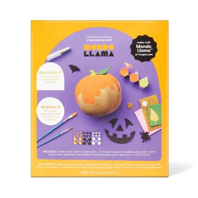 Halloween Craft Embellished Paper Mache Pumpkin Painting Kit - Mondo Llama™ 3 Halloween Craft Embellished Paper Mache Pumpkin Painting Kit - Mondo Llama™ - Image 3