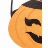 Gallerie II Smiling Pumpkin Jack O' Lantern W/ Witch Hat Felt Halloween Treat-Or-Trick Costume Candy Basket Tote Bucket