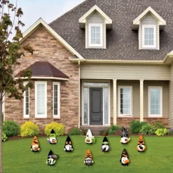 Big Dot Of Happiness Halloween Gnomes - Gnome Lawn Decorations - Outdoor Spooky Fall Party Yard Decorations - 10 Piece