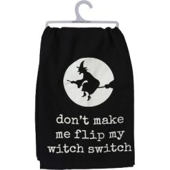 Primitives By Kathy Don't Make Me Flip My Witch Switch Kitchen Towel - 28" X 28"