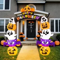 Joyfy 8 FT Halloween Inflatables Outdoor Decoration, Inflatable Pumpkin Archway With Build-in LEDs For Halloween Indoor Outdoor Yard Lawn Decoration -Halloween Costume Store GUEST 1463a4e2 6448 4959 bc52 28cf3501be55