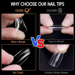 YEVYO Round Gel Fake Nail Tips Full Cover On Fake Nails - 240 PCS -Halloween Costume Store GUEST 15675cf7 a8b8 431b 9344 e5989aadb50e