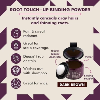 Style Edit Root Touch Up Powder For DARK BROWN Hair (0.13 Oz Tub) Gray Hair Cover-up Root Concealer For Grey, White Hair 1 Style Edit Root Touch Up Powder For DARK BROWN Hair (0.13 Oz Tub) Gray Hair Cover-up Root Concealer For Grey, White Hair