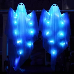 Joyfy 47” Halloween Hanging Ghost Outdoor Decoration, Flying Ghosts With Warm LED Light Party Decor Prop For Front Yard Patio Garden 2 Pack -Halloween Costume Store GUEST 213679df d75b 4e74 8e08 04c55355af7f