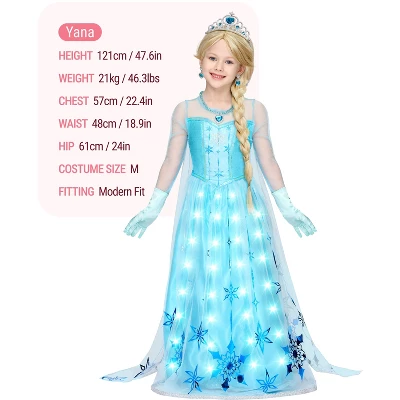 Joyfy Halloween Ice Princess Dress Costume For Girls Kids , Light-Up Princess Dress Up Cosplay Party Decor, Sequin Gown For Birthday 10 Joyfy Halloween Ice Princess Dress Costume For Girls Kids , Light-Up Princess Dress Up Cosplay Party Decor, Sequin Gown For Birthday - Image 10