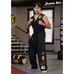 HalloweenCostumes.com Men's Karate Kid Cobra Kai Halloween Costume | Adult Karate Gi Outfit -Halloween Costume Store GUEST 245024b3 b062 4556 91ba 980139fd22ba