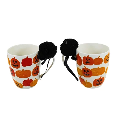 Tag 4.0 Inch Jack O' Lantern Pumpkin Mugs Halloween Seasonal Tabletop , Mug Halloween Pompom (2PC) 1 Tag 4.0 Inch Jack O' Lantern Pumpkin Mugs Halloween Seasonal Tabletop , Mug Halloween Pompom (2PC)