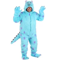 HalloweenCostumes.com Adult Plus Size Disney Monsters Ink Sulley Halloween Costume | Blue Monster Jumpsuit Outfit