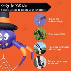 Joyfy 5 FT Long Halloween Inflatable Outdoor Decoration, Inflatable Spider With Spider Web Trunk Or Treat Car Decorations For Car Outdoor Yard Decor -Halloween Costume Store GUEST 26c1980d 5396 4381 bb22 c8ac1d9ee7d0