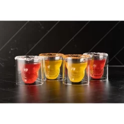 LEMONSODA Shot Skull Glasses - Set Of 4 - (2.5 Fl. Oz)