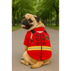 Parisian Pet 'Fire-Barker' Halloween Costume For Dogs & Cats – Firefighter Dog Costume, Pet Halloween Outfit, Red And Yellow -Halloween Costume Store GUEST 28cce7f6 1507 4094 b77d 3559f7e12f42