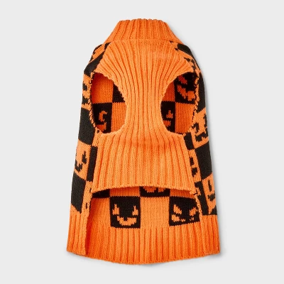 Pumpkin Faces Dog And Cat Sweater - Boots & Barkley™ 2 Pumpkin Faces Dog And Cat Sweater - Boots & Barkley™ - Image 2