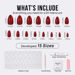 BTArtbox Press-On Nails - Mystic Ruby - M Almond - 30ct -Halloween Costume Store GUEST 303fea75 5e41 4d41 8e47 e06c2a176785