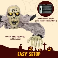 Joyfy Groundbreaking Zombie Halloween Décor, Halloween Climbing Zombie Sound And Flashing Eyes, Yard Garden Party Decorations For Outdoor Indoor -Halloween Costume Store GUEST 3338c17c 7ad7 4417 bddc 508e1c1bc89d