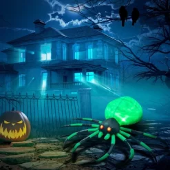 NAYSAYE Party Decoration And Accessories Inflatable Spider For Outdoor Halloween Celebration, Green, 71.8"*74.8"*19.8"