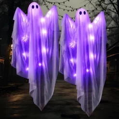 Joyfy 47” Halloween Hanging Ghost Outdoor Decoration, Flying Ghosts With Warm LED Light Party Decor Prop For Front Yard Patio Garden 2 Pack -Halloween Costume Store GUEST 3470f379 bb12 4b41 97d0 a11c6f6cf9c5