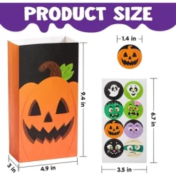 Joyfy Halloween Party Favors 72PCS Halloween Trick Or Treat Candy Bag Pastries Goodie Paper Bags With Stickers For Kids Exchange Supplies 6 Styles -Halloween Costume Store GUEST 360d551b 4515 41fc 9e56 e1a2e133f41b