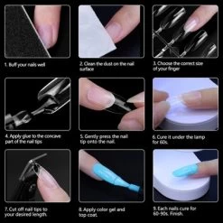 YEVYO Round Gel Fake Nail Tips Full Cover On Fake Nails - 240 PCS -Halloween Costume Store GUEST 36c0c5d8 f388 48ba 9f20 139345b7cf4c