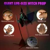 Yescom 9Ft Animatronics Flying Witch Hovering Broom Animated Halloween Outdoor Decoration Motion Activated AC 110-240V 2025 Party Outdoor Decor