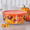 Anchor 7c Pumpkins Bats Spiders Glass Food Storage Container