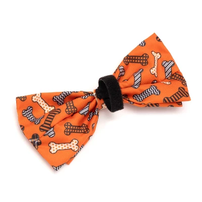 The Worthy Dog Halloween Bones Bow Tie - Adjustable Pet Collar Accessory 1 The Worthy Dog Halloween Bones Bow Tie - Adjustable Pet Collar Accessory