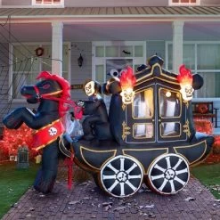 Joyfy 8/10 FT Halloween Inflatable Outdoor Decorations, Carriage/Grim Reaper Driving Car Inflatable With Built-in LEDs For Halloween Party Yard Decor -Halloween Costume Store GUEST 42fe53b2 f470 4ea4 b131 1764d0277fdf