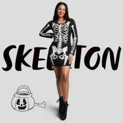 Joyfy Women's Glow In The Dark Skeleton Dress - Halloween Costume For Adults, Spooky Skeleton Bodysuit Party Outfit -Halloween Costume Store GUEST 452971d0 2823 44d0 907b 8de0e720d5cb