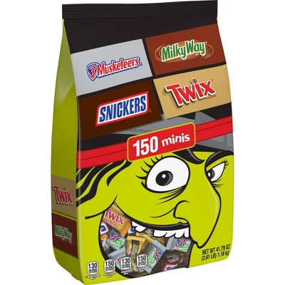 Mars - Snickers, Twix, Milky Way & 3 Musketeers Minis Halloween Milk Chocolate Candy Assortment Bulk Bag - 41.79oz/150ct 9 Mars - Snickers, Twix, Milky Way & 3 Musketeers Minis Halloween Milk Chocolate Candy Assortment Bulk Bag - 41.79oz/150ct - Image 9