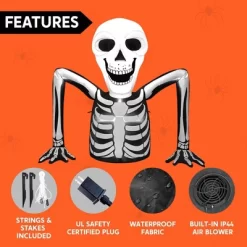 Joyfy 5.5 FT Halloween Inflatables Outdoor Decorations, Inflatable Skeleton Ground Breaker With LEDs For Halloween Party Yard Garden Lawn Decorations -Halloween Costume Store GUEST 466cf429 0b1e 406b 9e54 67002a41defb