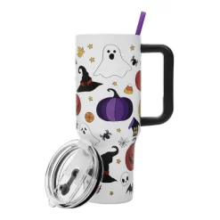 Bioworld Halloween Scary Icons 40 Oz White Stainless Steel Tumbler With Handle -Halloween Costume Store GUEST 470ffe47 1b13 47a7 84d8 bb9502eff2f6