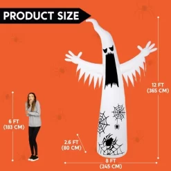 Joyfy 12 FT Halloween Inflatables Outdoor Decorations, Giant Ghost Inflatable With 3-Colored Flashing Flame Light For Halloween Yard Garden Lawn Decor -Halloween Costume Store GUEST 4727c0aa f35e 468a a8aa 77d9bf3fca83