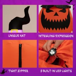 Costway 8 Ft Tall Inflatable Pumpkin Family Waterproof Halloween Yard Decoration W/LED Lights -Halloween Costume Store GUEST 49b6a536 396d 4b03 a74e dd1724d50d81