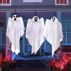 Joyfy 3Pcs Halloween Hanging Ghosts Outdoor Decorations, 27.5in White Flying Ghost Halloween Party Decor For Front Yard Patio Lawn Garden Trees -Halloween Costume Store GUEST 4c5567f7 88cb 4bf3 b8f8 e3d1f27cf22f
