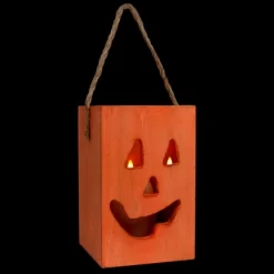 Northlight Large Orange Wood Jack O Lantern Halloween Candle Lantern - 8" -Halloween Costume Store GUEST 4da153a2 0194 4305 8421 c4f002720b5a