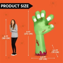 Joyfy 9 FT Long Halloween Inflatables Outdoor Decoration, Giant Zombie Arm Inflatable With Built-in LEDs For Halloween Yard Lawn Garden Decoration -Halloween Costume Store GUEST 4efd520a 1560 44c0 8982 ba703582bdf0