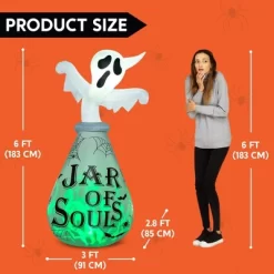 Joyfy 6FT Halloween Inflatable Outdoor Decoration, Inflatable Ghost In The Jar With Projecting For Halloween Party Outdoor Garden Lawn Yard Decoration -Halloween Costume Store GUEST 523ae909 42ca 48bc 9bfa 7443ec4a8147