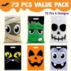 Joyfy Halloween Party Favors 72 Pcs Plastic Halloween Trick Or Treat Goodie Bag Kids Candy Bag Snacks Bags For Halloween Gifts Event Classroom Prizes