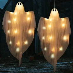 Joyfy 47” Halloween Hanging Ghost Outdoor Decoration, Flying Ghosts With Warm LED Light Party Decor Prop For Front Yard Patio Garden 2 Pack -Halloween Costume Store GUEST 52f774b3 d656 4b44 8c93 928ae7f31bc8