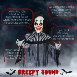 Syemin Decorative Holiday Mannequins Outdoor Halloween Decoration Classic Striped Clown Outdoor Halloween Decoration, Black, 43.3"*7.1"*72" -Halloween Costume Store GUEST 53c937f2 5d82 483c af5c 43c4e71e1036