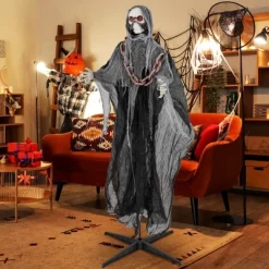 Costway 6.4 FT Standing Grim Reaper Halloween Animatronic Decoration With Light Up Eyes -Halloween Costume Store GUEST 5759914f 738e 455c be7b 6a752d0a5f9b