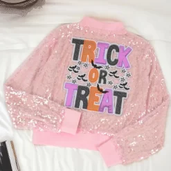 Halloween Pumpkin Ghost Large Sequin Iron On Patch Glitter Sewing Embroidery Repair Appliques Clothing Patch Costume Decor, Style 4